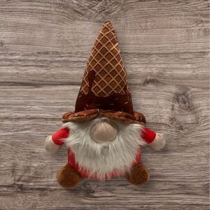 Large Ice Cream Waffle Cone Hat Plush Stuffed Gnome Funfetti Sprinkles 20" Goffa